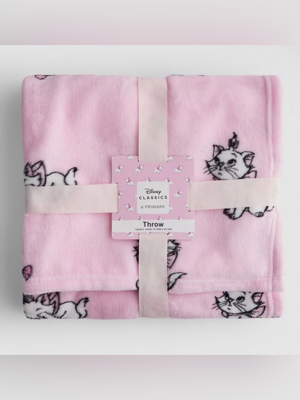 Disney x Primark Pink Aristocats “Marie” Plush Throw Blanket *NWT
